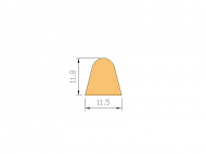 Silicone Profile P1197 - type format D - irregular shape