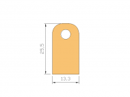 Silicone Profile P1197A - type format D - irregular shape