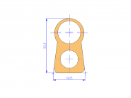 Silicone Profile P119GMFX - type format D - irregular shape