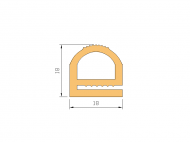 Silicone Profile P1205A - type format e - irregular shape