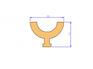 Silicone Profile P1228AT - type format Horns - irregular shape