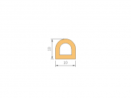 Silicone Profile P1228B - type format D - irregular shape