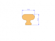 Silicone Profile P1228BA - type format T - irregular shape