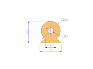 Silicone Profile P1228BE - type format D - irregular shape