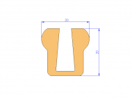 Silicone Profile P1228BF - type format U - irregular shape
