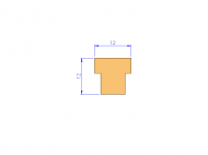 Silicone Profile P1228BI - type format T - irregular shape