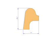Silicone Profile P1228BJ - type format Lipped - irregular shape