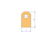 Silicone Profile P1228BK - type format D - irregular shape