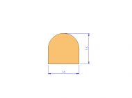 Silicone Profile P1228BL - type format D - irregular shape