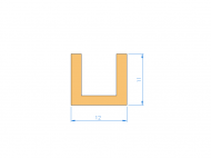 Silicone Profile P1228BQ - type format U - irregular shape