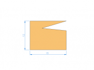 Silicone Profile P1228BR - type format Lipped - irregular shape