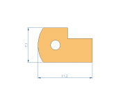 Silicone Profile P1228BV - type format solid b/p shape - irregular shape