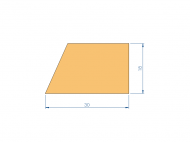 Silicone Profile P1228DL - type format Trapezium - irregular shape