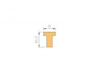 Silicone Profile P1228E - type format T - irregular shape