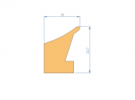 Silicone Profile P1228EJ - type format Lipped - irregular shape