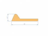 Silicone Profile P1228EX - type format solid b/p shape - irregular shape