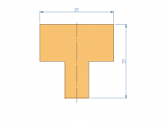 Silicone Profile P1228FD - type format T - irregular shape