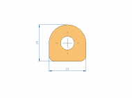 Silicone Profile P1228FE - type format D - irregular shape