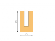 Silicone Profile P1228M - type format U - irregular shape