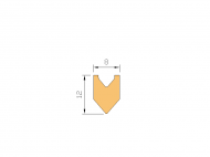 Silicone Profile P1228T - type format Horns - irregular shape