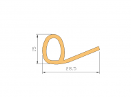 Silicone Profile P1228Z - type format solid b/p shape - irregular shape