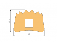 Silicone Profile P1236A - type format D - irregular shape