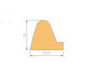 Silicone Profile P124GMFX - type format solid b/p shape - irregular shape