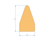 Silicone Profile P1262E - type format D - irregular shape