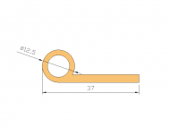 Silicone Profile P126C - type format solid b/p shape - irregular shape