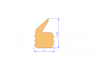 Silicone Profile P1270A - type format Lipped - irregular shape