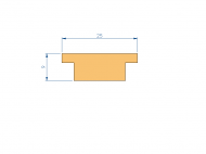 Silicone Profile P1270AB - type format T - irregular shape