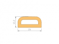 Silicone Profile P1281 - type format D - irregular shape