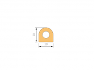 Silicone Profile P1281AD5 - type format D - irregular shape