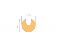 Silicone Profile P1281B - type format U - irregular shape