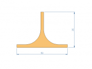 Silicone Profile P1283B - type format T - irregular shape