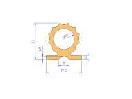 Silicone Profile P1285 - type format Flat Silicone profile with Bubble - irregular shape