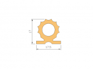 Silicone Profile P1285D9 - type format Lamp - irregular shape