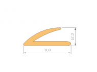 Silicone Profile P129-20 - type format L - irregular shape