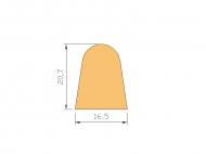 Silicone Profile P1290 - type format D - irregular shape