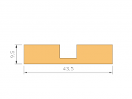 Silicone Profile P1295B - type format U - irregular shape