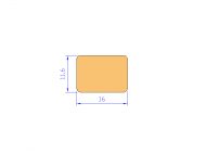Silicone Profile P129A - type format Rectangle - regular shape