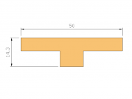 Silicone Profile P129B2 - type format T - irregular shape