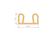 Silicone Profile P129X - type format Double compact b/p - irregular shape