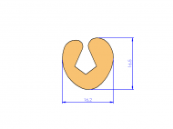 Silicone Profile P12A - type format U - irregular shape