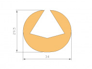 Silicone Profile P12D - type format U - irregular shape