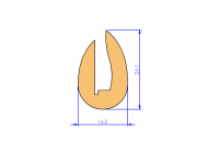 Silicone Profile P12E - type format U - irregular shape