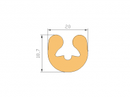 Silicone Profile P12F - type format U - irregular shape