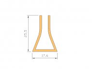 Silicone Profile P12J - type format U - irregular shape