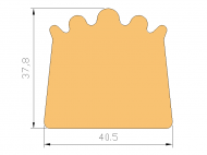 Silicone Profile P1313B - type format D - irregular shape