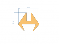 Silicone Profile P1313I - type format U - irregular shape